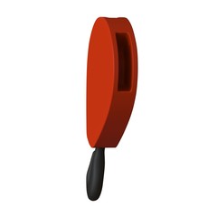 Red hook of a tower crane on a white background, isolate. 3D rendering of excellent quality in high resolution. It can be enlarged and used as a background or texture.