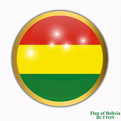 Bright button with flag of Bolivia . Happy Bolivia day background. Bright button with white background.