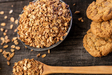 Cookies with whole grain oatmeal.