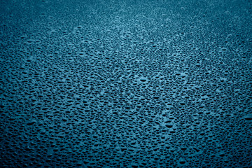 Water drops on dark surface.