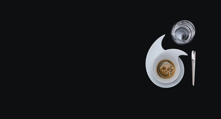 flat design coffee for with water and smatphone