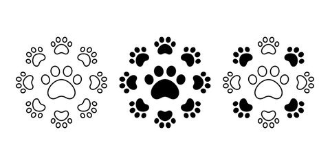 Fototapeta na wymiar dog paw vector footprint icon cat french bulldog cartoon symbol character illustration doodle design