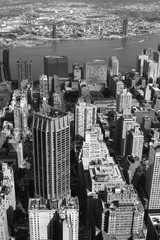 Black and White Aerial View of New York City