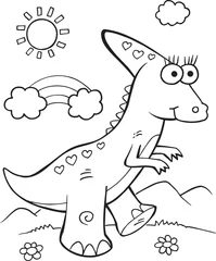 Gardinen Niedliche Dinosaurier Illustration Vektorgrafiken © Blue Foliage