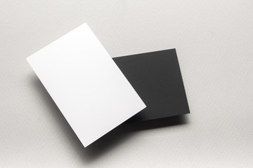 Business cards blank. Mockup on color background. Flat Lay. copy space for text.