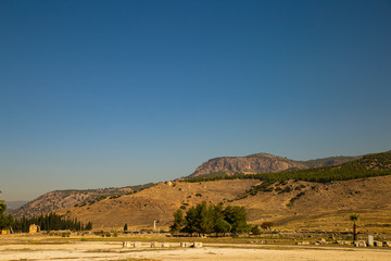 Naklejka premium The ancient city of Hierapolis and travertines in Pamukkale