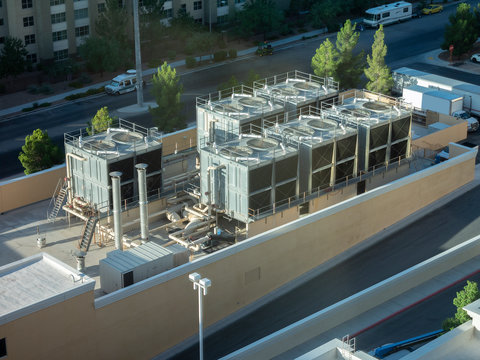 HVAC Air Chillers on Rooftop Units of Air Conditioner for Large Industry Air Cooling system