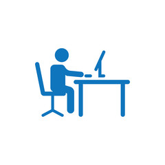 Fototapeta premium man working at desk icon for web and mobile