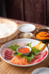 temaki-sushi, ingredients of japanese home  hand roll sushi party