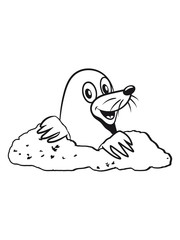 Maulwurf erde Maulwurfhügel garten süss niedlich tier graben erdhaufen cartoon einfarbig