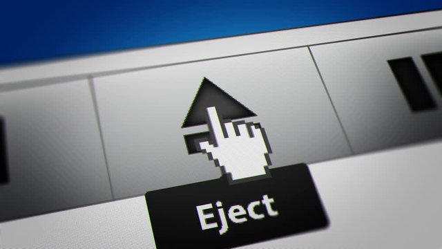 Mouse Cursor Clicking Eject Button on Movie/Music Player Panel