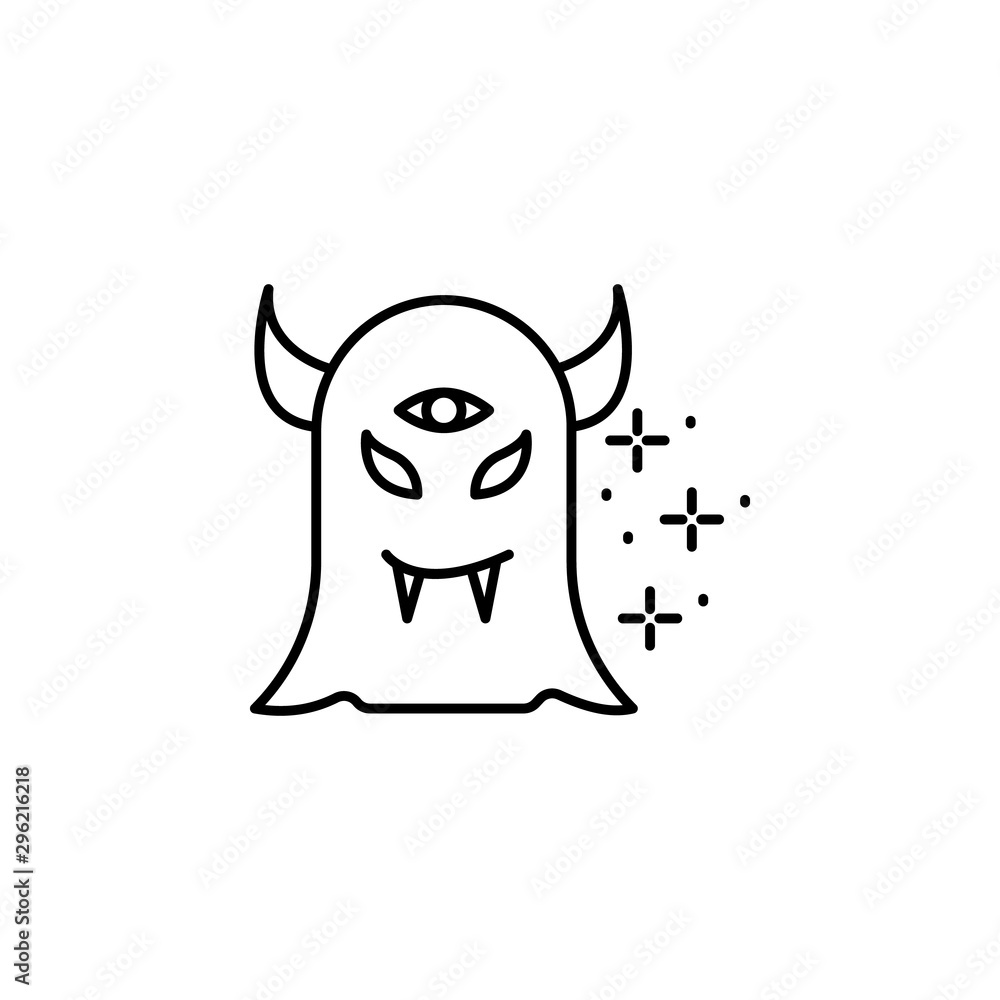 Poster notebook, pencil, pen, ruler icon. simple line, outline vector of horror icons for ui and ux, websit