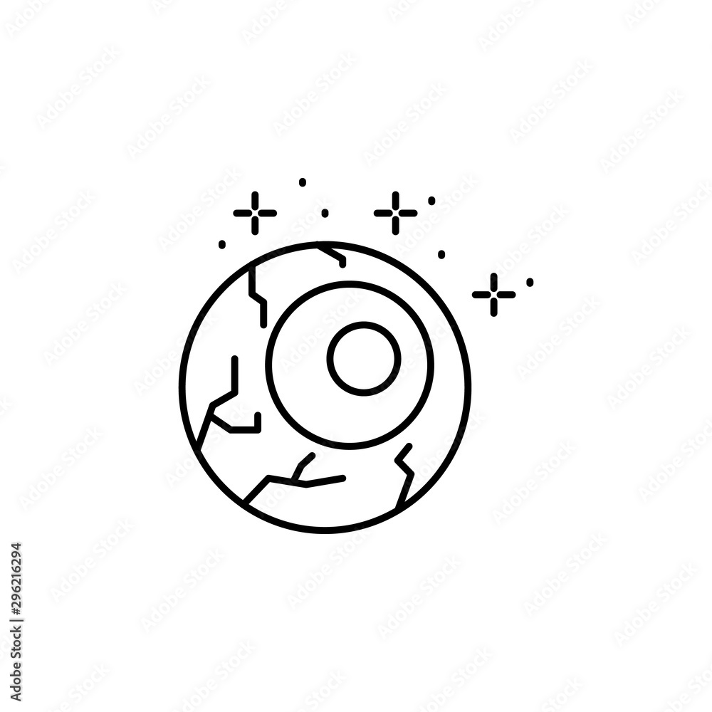 Poster monitor, flask, science icon. simple line, outline vector of horror icons for ui and ux, website or 