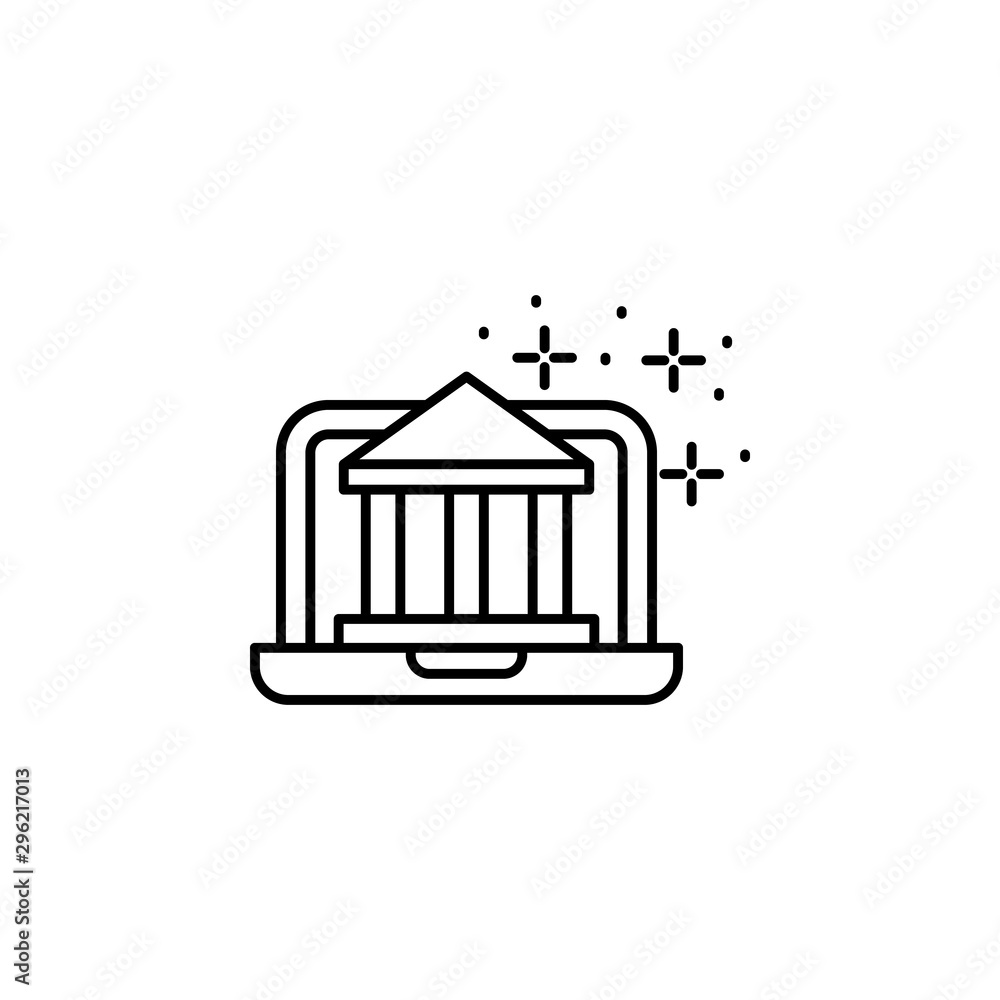 Poster notebook, building, university icon. simple line, outline vector of online educationa icons for ui a