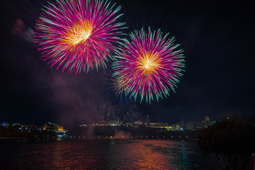 Fireworks against a dark sky