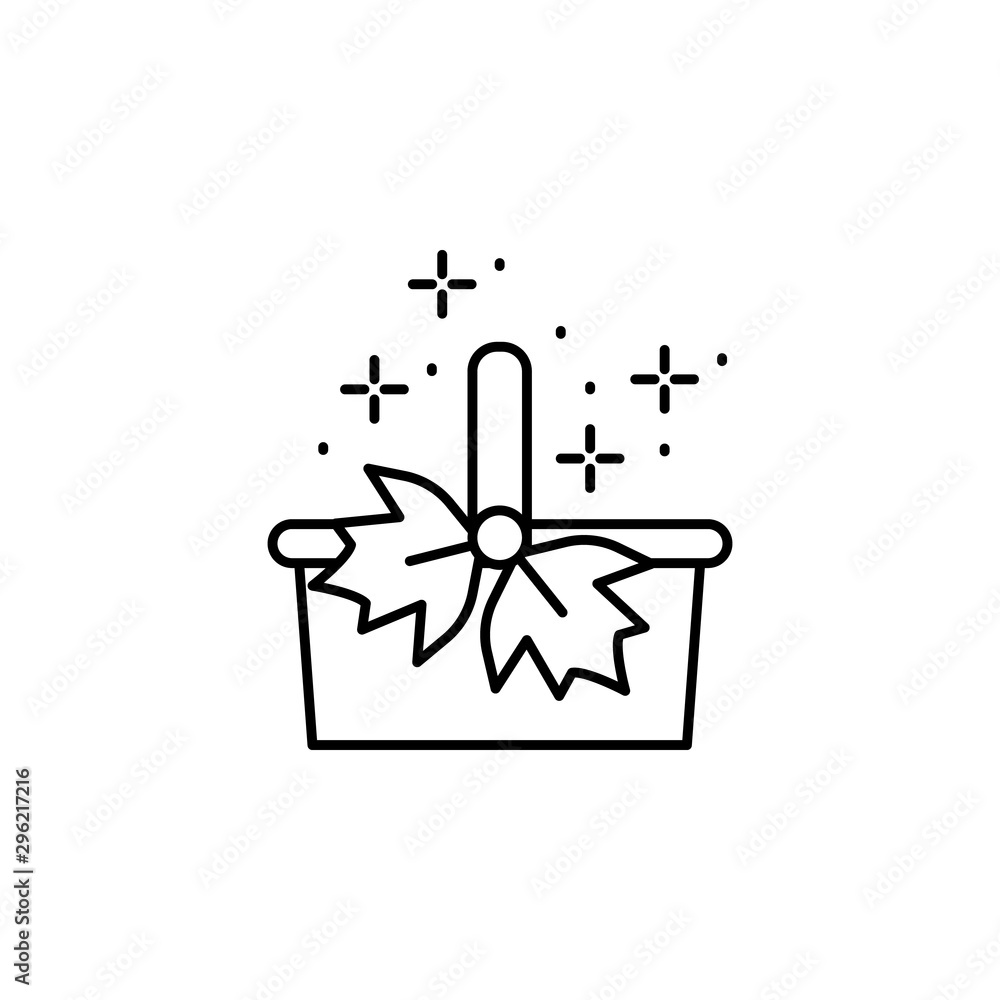 Poster basket, leaves icon. simple line, outline vector of thanksgiving day icons for ui and ux, website or