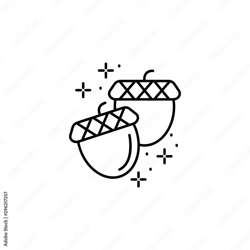 Poster acorn, oak icon. simple line, outline vector of thanksgiving day icons for ui and ux, website or mob