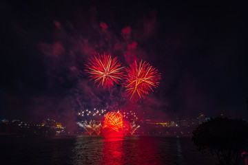 Fireworks against a dark sky