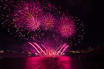 Fireworks against a dark sky