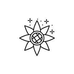 Fototapeta premium Sunflower, flower icon. Simple line, outline vector of Thanksgiving day icons for ui and ux, website or mobile application