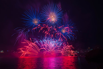 Fireworks against a dark sky