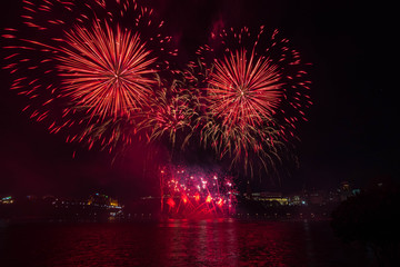 Fireworks against a dark sky