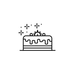 Cake, bakery icon. Simple line, outline vector of Thanksgiving day icons for ui and ux, website or mobile application