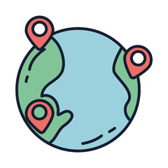 Isolated world sphere fill vector design