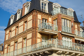 Typical houses and buildings architecture from Deauville, Normandy, France - 296219611
