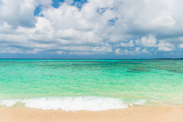 宮古島の海　Beautiful beach in Miyakojima Island, Okinawa.