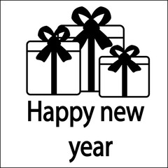 Happy new year gifts. simple isolated vector illustration