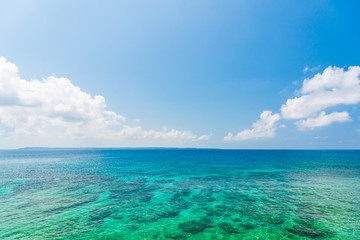 美しい宮古島の海　Beautiful beach in Miyakojima Island, Okinawa.
