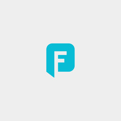 Letter F Chat Logo Template Vector Design