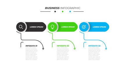 Vector business infographic template. Timeline element with 3 options, steps, processes. Can be used for workflow layout, diagram, info chart, graph, web, presentations.