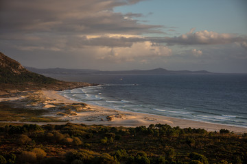 Louro beach at sunset. Muros, Galicia.