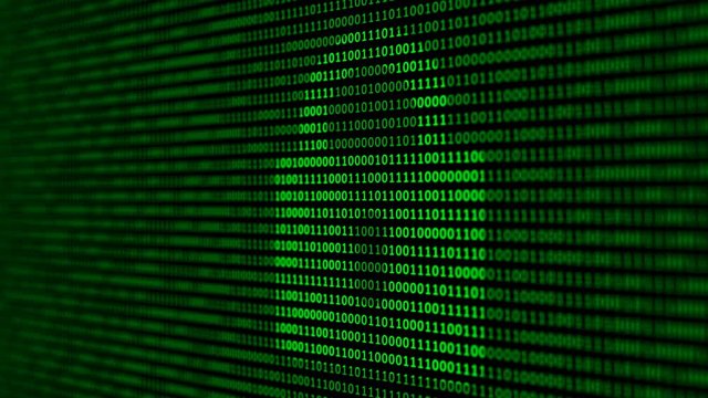 Animation of padlock symbol at binary code background. Abstract global security and technology concept. Seamless loop abstract background.