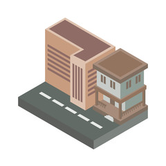 Isolated house and building isometric vector design