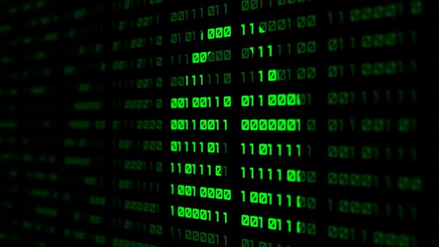 Animation of padlock symbol at binary code background. Abstract global security and technology concept. Seamless loop abstract background.