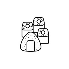 Sushi, onigiri, maki, rolls icon. Simple line, outline vector of japanese food icons for ui and ux, website or mobile application