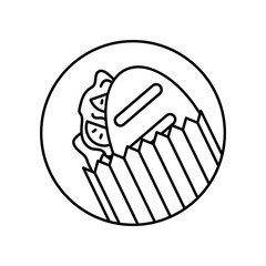 Paper bag, sandwich icon. Simple line, outline vector of take away icons for ui and ux, website or mobile application