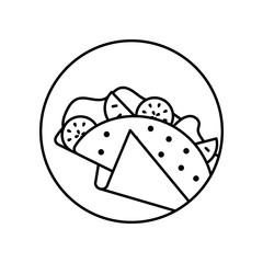 Taco, fast food icon. Simple line, outline vector of take away icons for ui and ux, website or mobile application