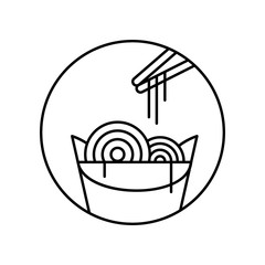 Hashi, noodles icon. Simple line, outline vector of take away icons for ui and ux, website or mobile application