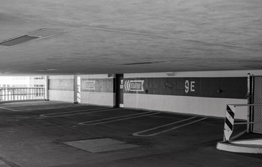 Salt Lake City Parking Garage Black and White