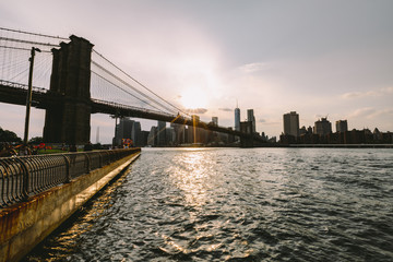 Brooklyn Bridge from Dumbo Brooklyn As The Sunsets and The East River Shines