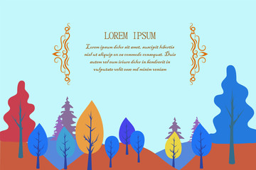 Tree, autumn vector color illustration