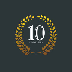 10 Year Anniversary Vector Template Design Illustration