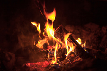 night fire closeup
