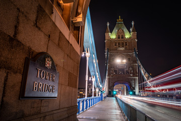 tower bridge at night