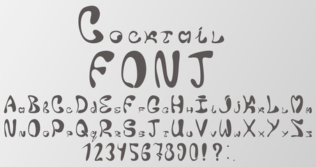 Rounded font of irregular shapes for comics, brochures, etc.