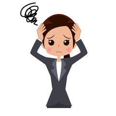 Business woman has a problem,hold head